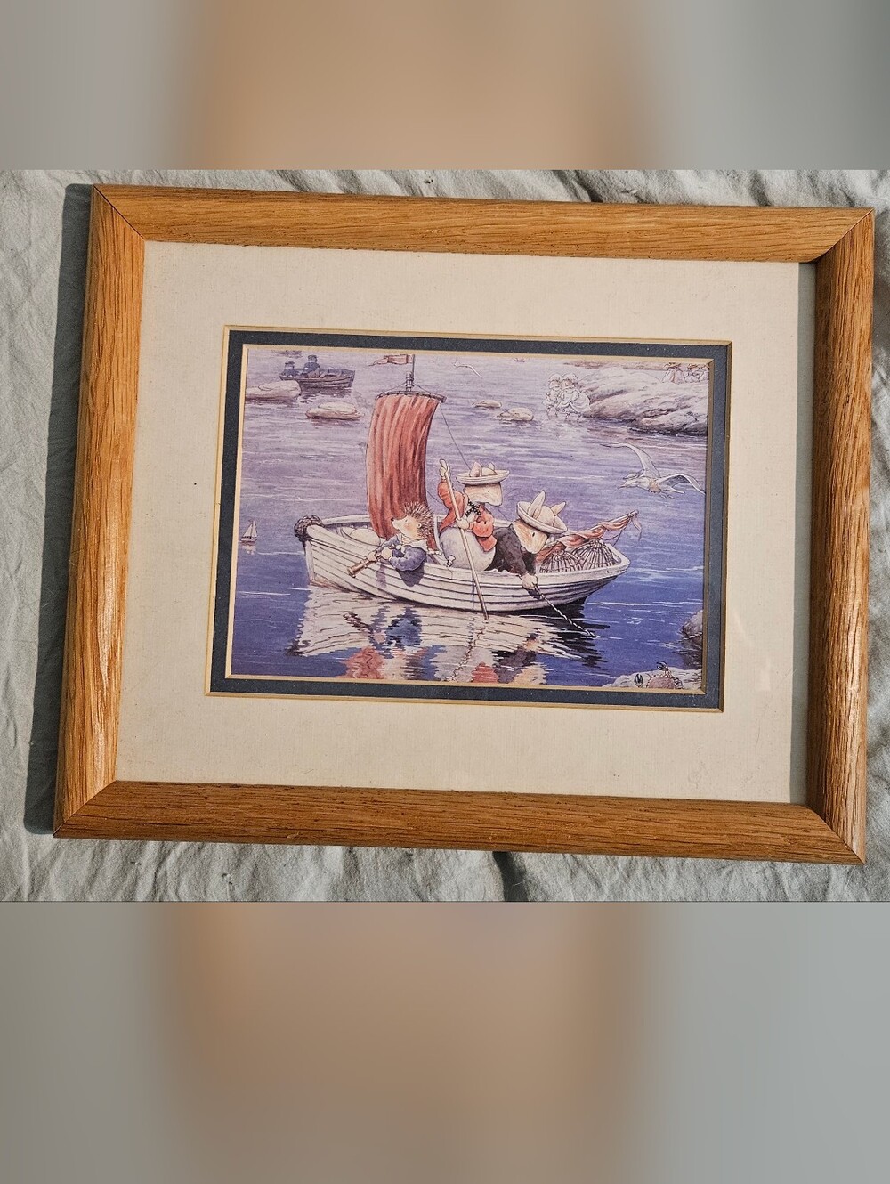 Framed Animal Art Print With Style Of Wind And The Willows Friends.
